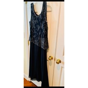 Navy Sequined Gown